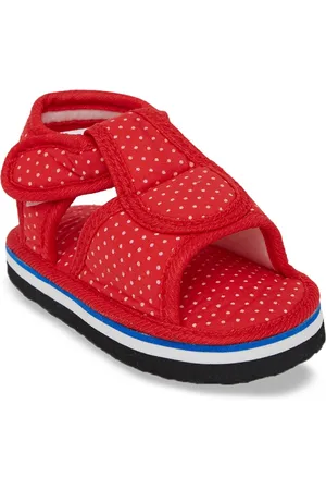 CHiU Unisex Kids Red & White Kweeking Sound Comfort Sandals