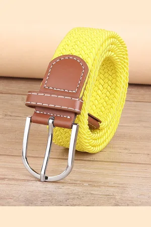 ZORO Men Yellow Canvas Hole free Belt