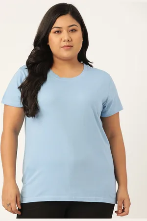 Spirit Animal Women Blue Solid Plus Size Go Easy Top
