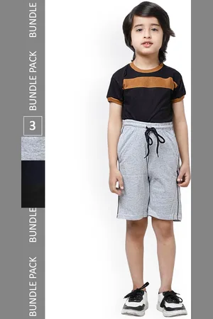 IndiWeaves Boys Pack Of 3 High-Rise Bermuda Shorts