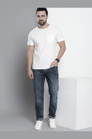Nautica Men Slim Fit Low-Rise Heavy Fade Stretchable Jeans