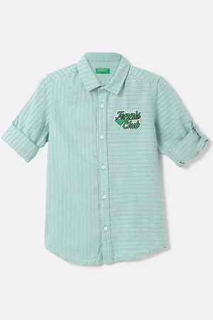 Benetton Boys Striped Casual Cotton Shirt