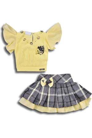 Wish Karo Girls Embellished Top with Skirt