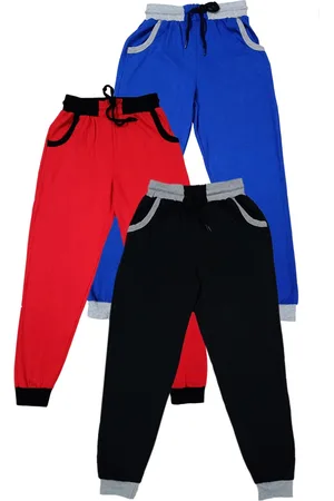 IndiWeaves Boys Pack Of 3 Mid-Rise Pure Cotton Joggers