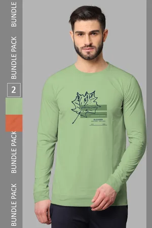 bullmer Pack of 2 Typography Printed Long Sleeves Hooded T-shirts