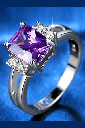 Myki Silver-Plated CZ-Studded Finger Ring