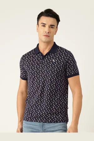 Parx Men Printed Polo Collar Pure Cotton T-shirt