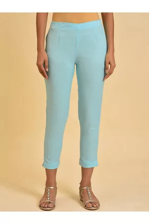 W Omen Blue Cigarette Trousers