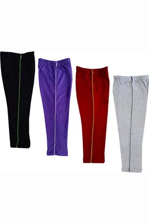 IndiWeaves Girls Pack Of 4 Pure Cotton Capris