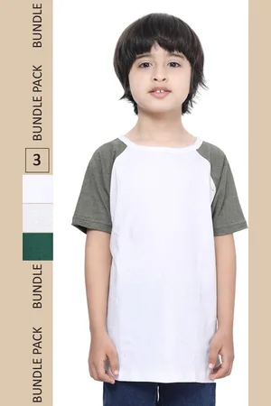 IndiWeaves Boys Pack Of 3 Pure Cotton T-shirts