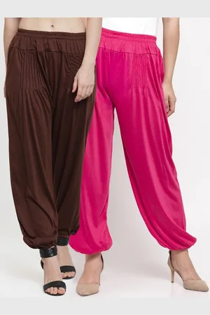 GRACIT Women Set of 2 Pink & Brown Solid Harem Pants