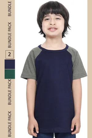 IndiWeaves Boys Pack Of 2 Pure Cotton T-shirts