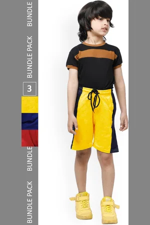 IndiWeaves Boys Pack Of 3 High-Rise Pure Cotton Casual Shorts