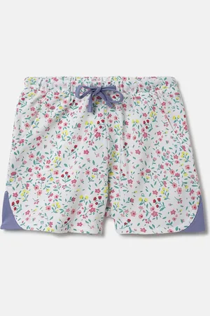 Benetton Girls Floral Printed Mid Rise Cotton Shorts