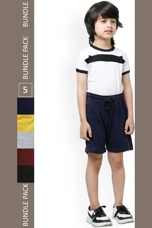 IndiWeaves Boys Pack Of 5 High-Rise Pure Cotton Casual Shorts