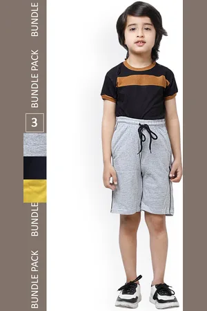 IndiWeaves Boys Pack Of 3 Mid-Rise Pure Cotton Shorts