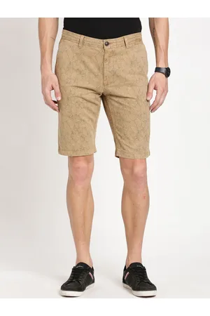Indian Terrain Men Printed Mid-Rise Slim Fit Pure Cotton Shorts