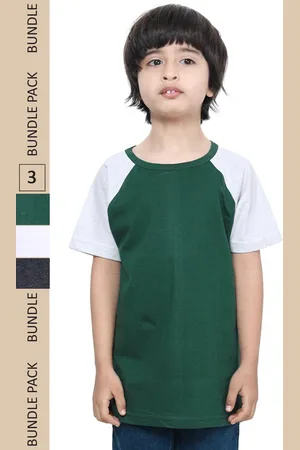 IndiWeaves Boys Pack Of 3 Pure Cotton T-shirts