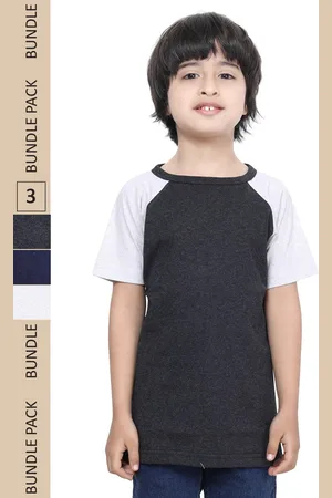 IndiWeaves Boys Pack Of 3 Pure Cotton T-shirt