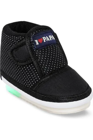CHiU Kids Black Printed LED Light Shoes With Chu Chu Musical Sound Slip-On Sneakers