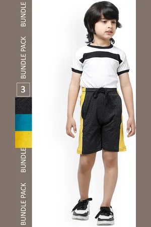 IndiWeaves Boys Pack Of 3 High-Rise Side Striped Pure Cotton Shorts