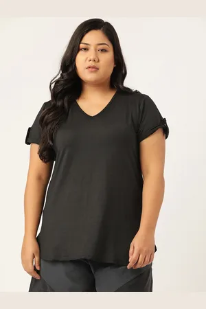 Spirit Animal Women Plus Size Black Solid Top