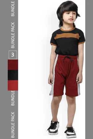IndiWeaves Boys Pack Of 3 High-Rise Side Striped Pure Cotton Shorts