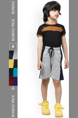 IndiWeaves Boys Pack Of 4 High-Rise Casual Shorts
