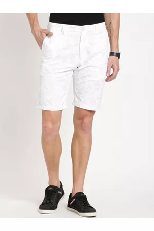 Indian Terrain Men Abstract Printed Slim Fit Pure Cotton Shorts