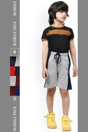 IndiWeaves Boys Pack Of 4 Striped Pure Cotton Shorts