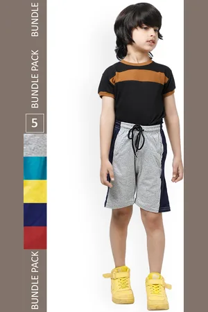 IndiWeaves Boys Pack Of 5 Striped Pure Cotton Shorts