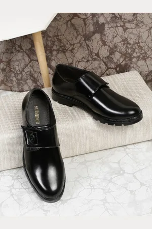 MUTAQINOTI Men Vegan Leather Formal Monk Shoes