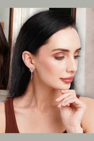 HOT AND BOLD Rose Gold Plated Geometric Drop Earrings