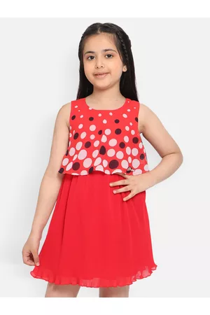 Nauti Nati Girls Geometric Printed Layered A-Line Dress
