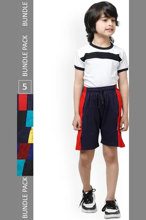 IndiWeaves Boys Pack Of 5 Striped Pure Cotton Shorts