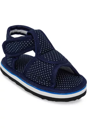 CHiU Kids Navy & White Printed Comfort Sandals with Kweeking Sound