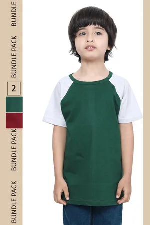 IndiWeaves Boys Pack Of 2 Pure Cotton T-shirt