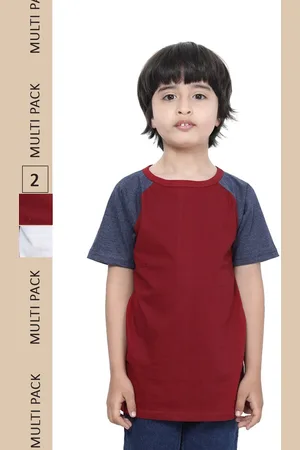 IndiWeaves Boys Pack Of 2 Pure Cotton T-shirt