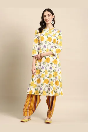 anayna Women Floral Printed Regular Kurta with Salwar