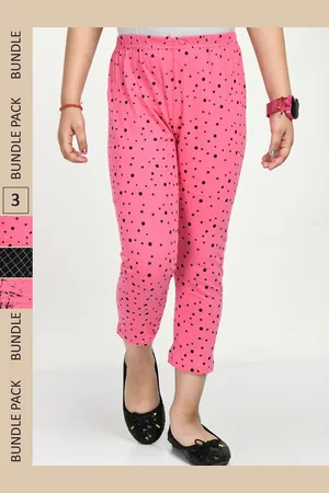 IndiWeaves Girls Pack Of 3 Printed Pure Cotton Capris