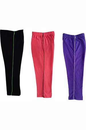 IndiWeaves Girls Pack Of 3 High-Rise Pure Cotton Capris