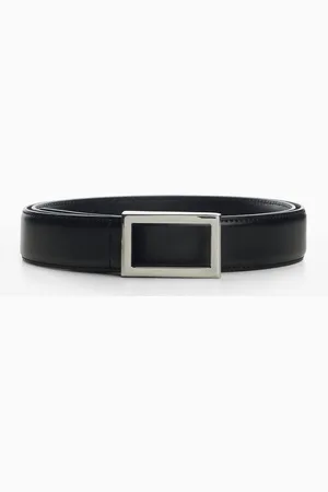 MANGO Leather Slim Belt