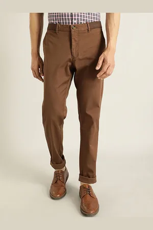 Buy Men Brooklyn Fit Cotton Blend Trouser Online | Indian Terrain