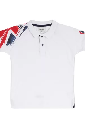 Pepe Jeans Boys White Polo Collar T-shirt