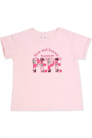 Pepe Jeans Girls Pink Typography Printed T-shirt