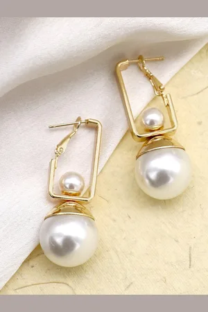 Joker & Witch Gold-Toned Contemporary Drop Earrings