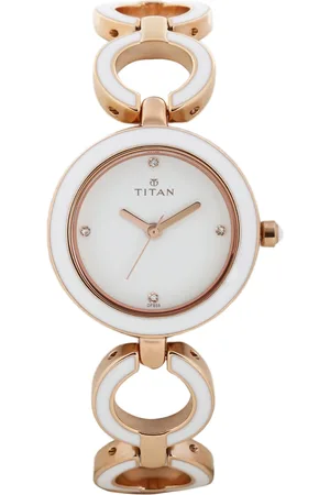 Titan Purple Upgrades-Enamel Women White Analogue watch NL95036WM02
