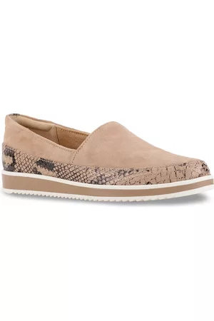 Naturalizer Women Slip-On Sneakers - Women Beige Printed Leather Slip-On Sneakers