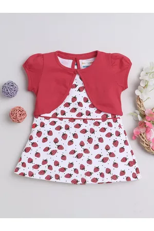 BUMZEE Red Floral Print Fit & Flare Dress