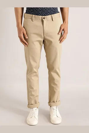 Indian Terrain Mens Solid Olive Flat Front Joggers : Amazon.in: Clothing &  Accessories